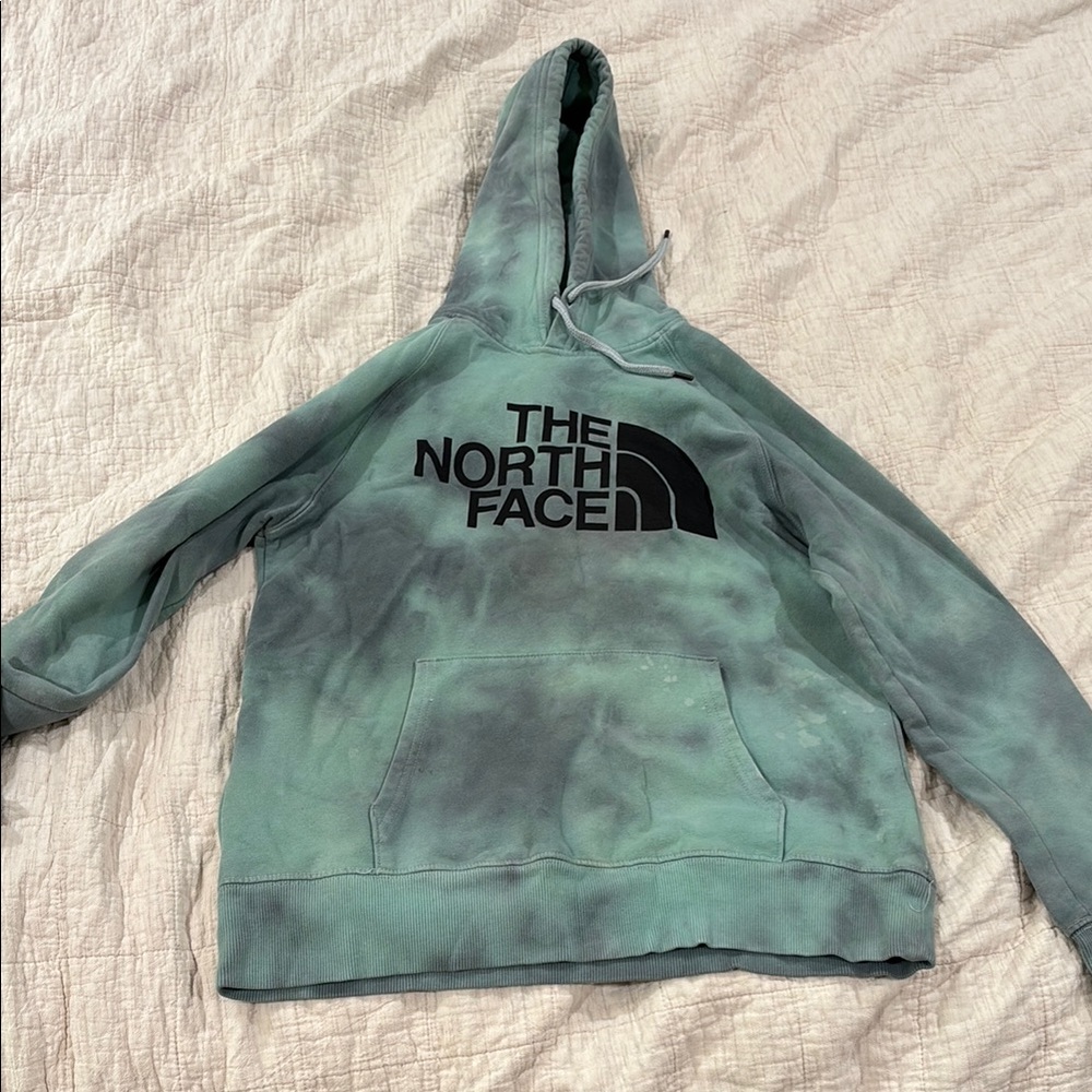 The North Face Green and Gray Tie-Dye Hoodie